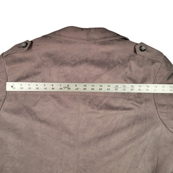 Vintage 80s Stratojac StratoSuede Overcoat Mens 46 XL Faux Suede Gray Trench USA - Picture 8 of 15